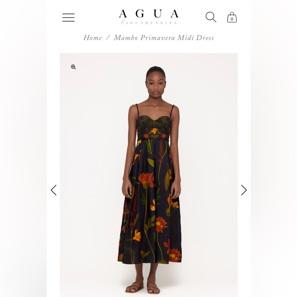 Agua Bendita Mambo Primavera Linen Midi Dress